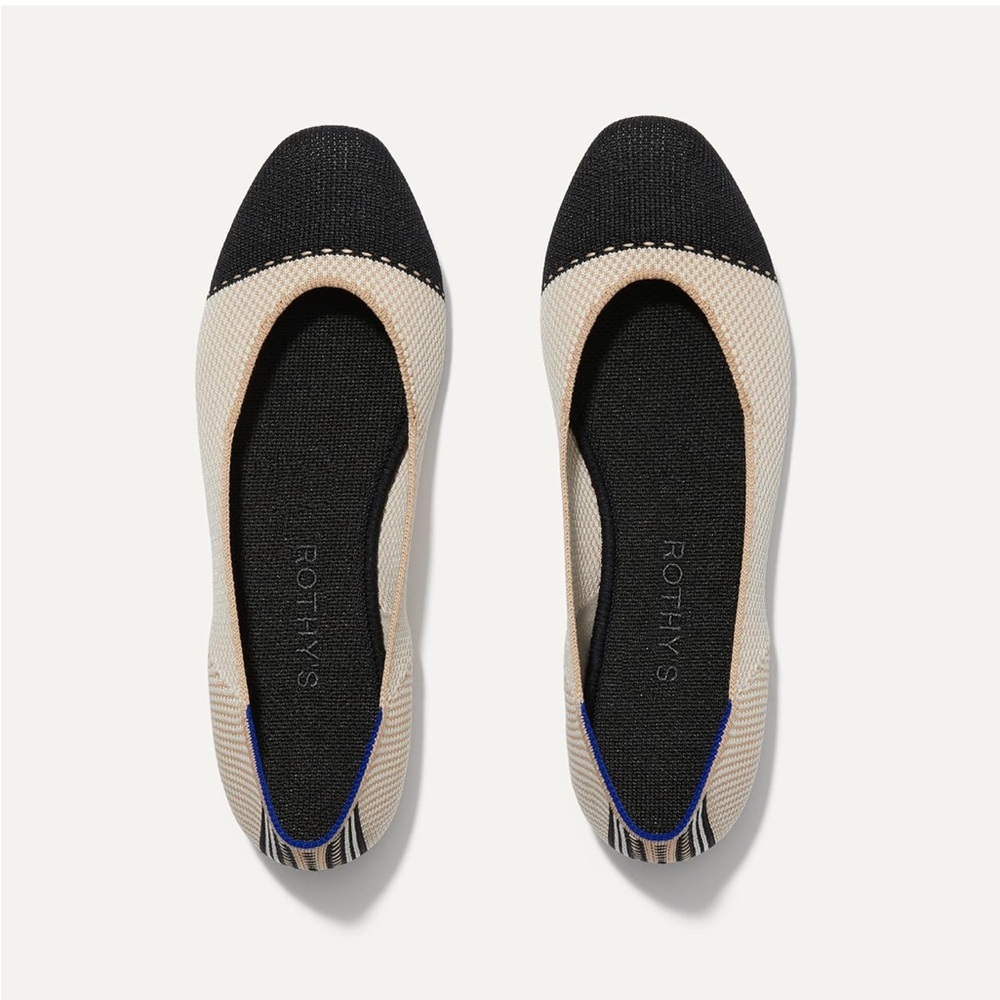 Rothy's Women's Black and Cream Flats